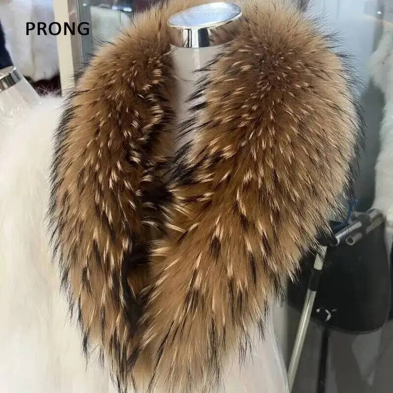 Winter Clothing Color - Collo di pelliccia di procione naturale