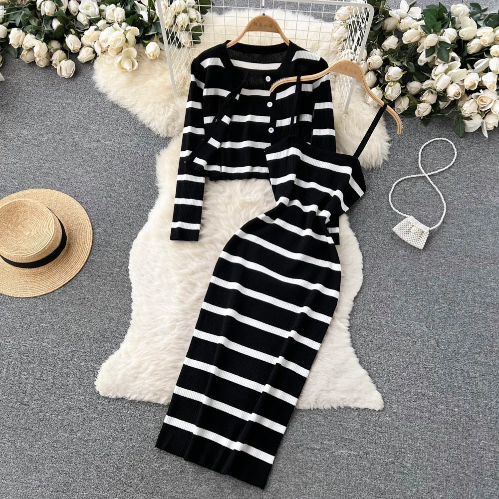 Winter Clothing Color - Abito coreano con cinturino per spaghetti