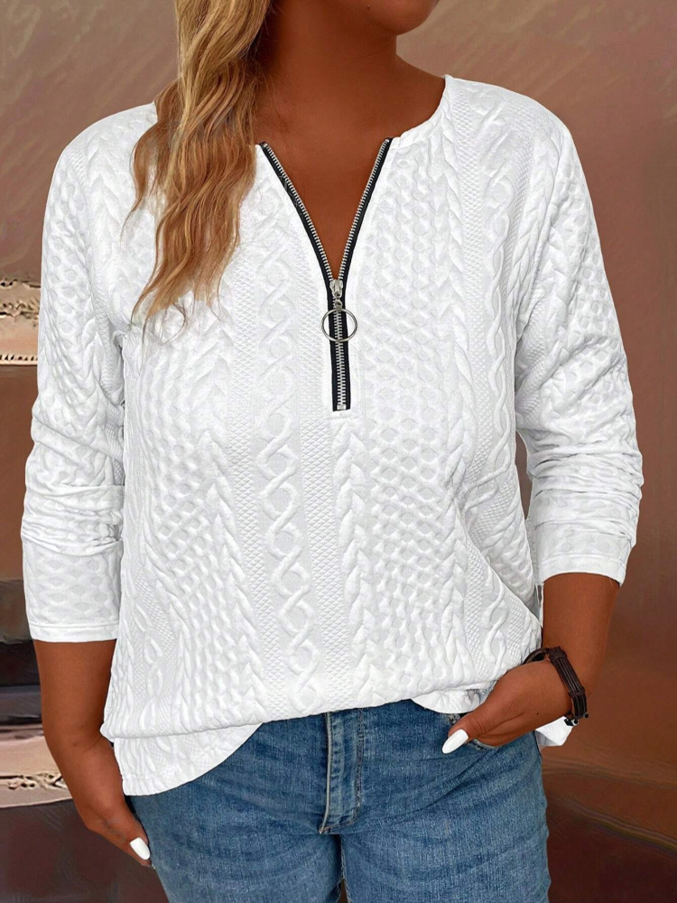 Winter Clothing Trends For Women - Abbigliamento donna autunno/primavera t-shirt mezza cerniera