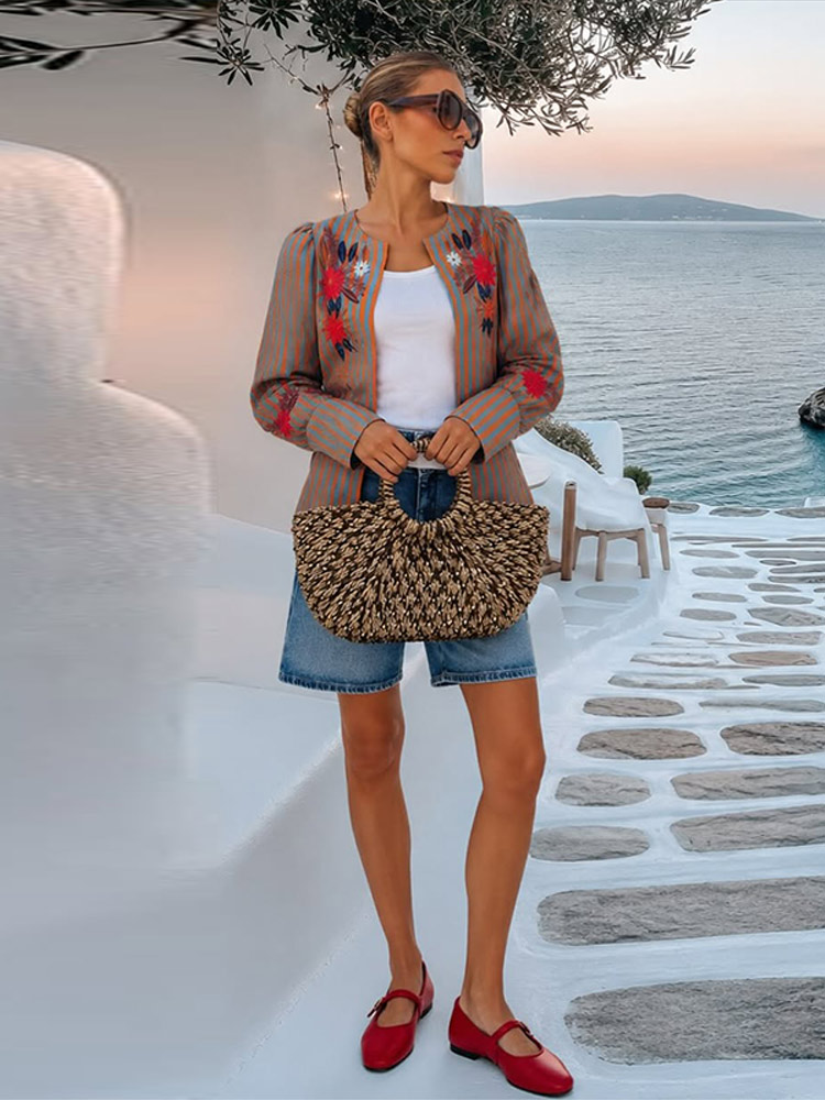 Giacca Ricamata a Righe con Fi - Winter Clothing Usa recensione e prezzo